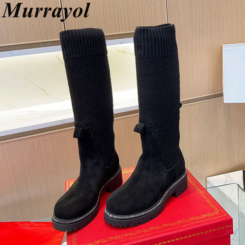 Sock Boot Women - Botas hasta la rodilla para mujer,