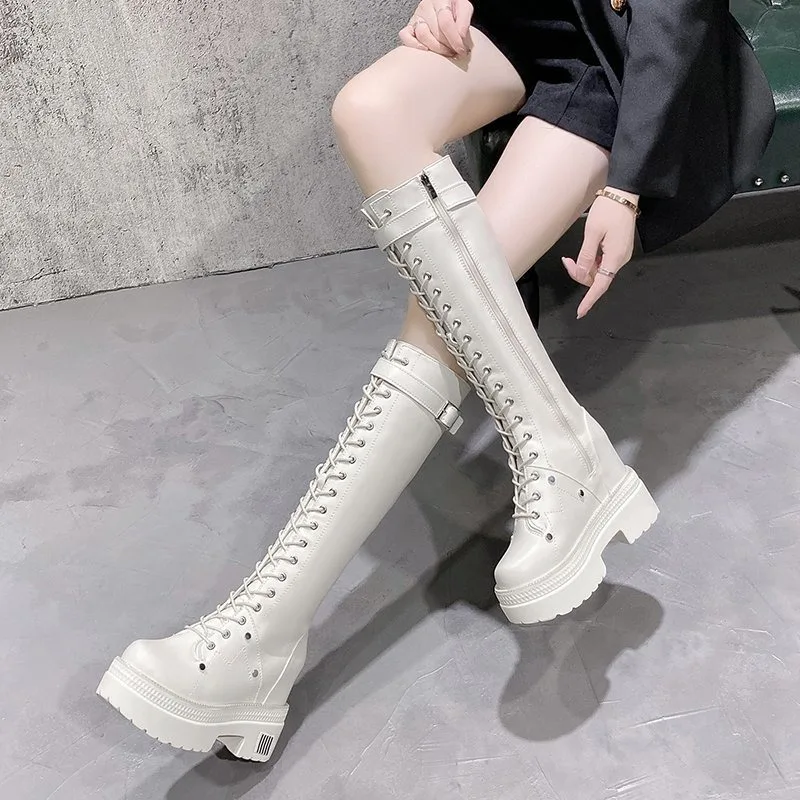 Botas hasta la rodilla con pla - Knee High Boots Women reseña y precio