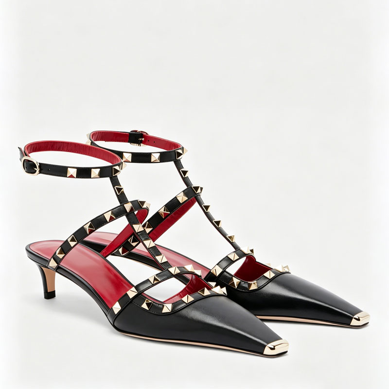 Sandalias de tacón bajo con re - Women'S Shoes Quality reseña y precio