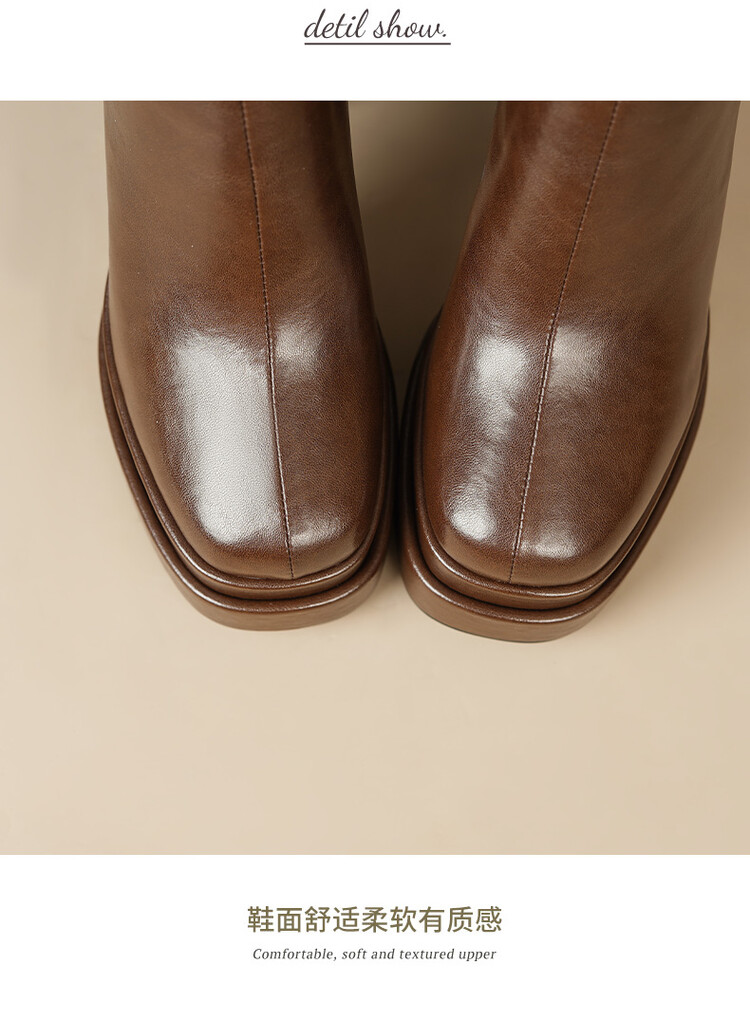Botas de cuero suave hasta la  - Knee High Boots Women reseña y precio